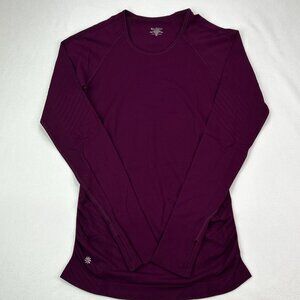 Athleta Speedlight Seamless Long Sleeve Top Plum Purple Thumbholes Women's XS